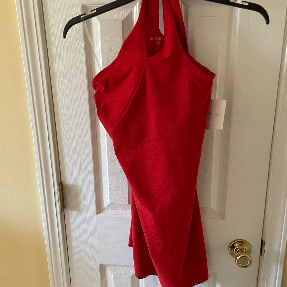 Beyond Yoga Vibrant Red Backless Dress